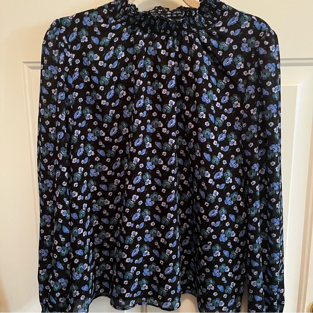 J Crew Factory Blue Women's Blouse Sz S